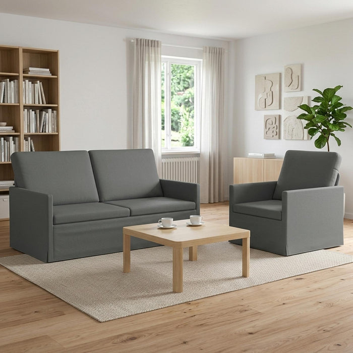 Set de canapea 2 pcs Gri închis Țesătură WALTI