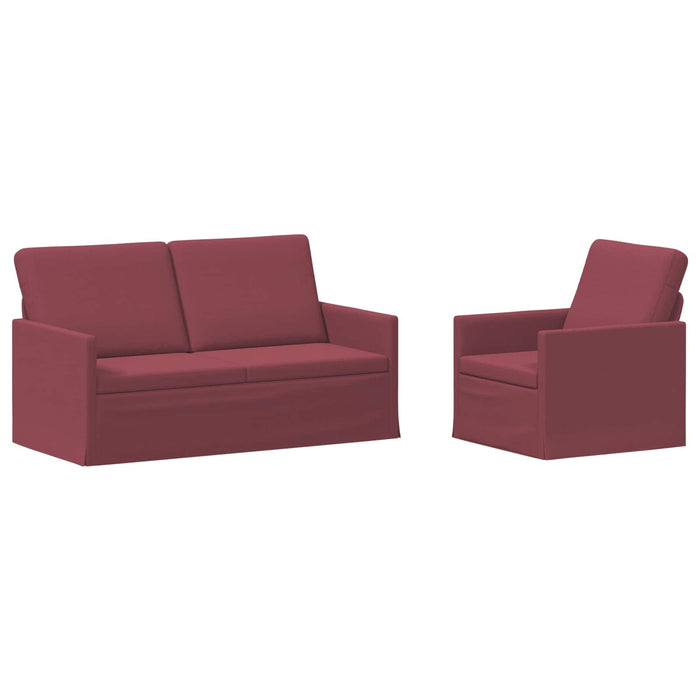 Set de canapea 2 pcs Roșu Vin Țesătură WALTI