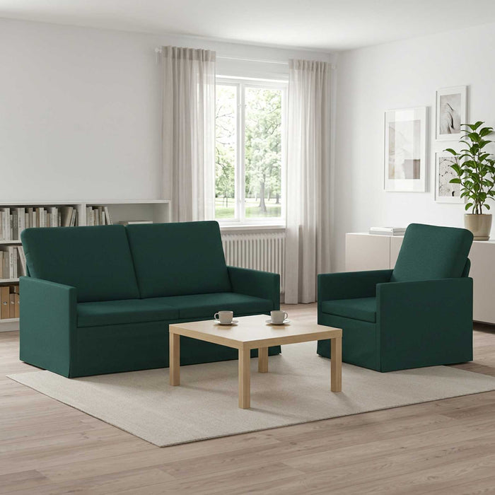 Set de canapea 2 pcs Verde închis Țesătură WALTI