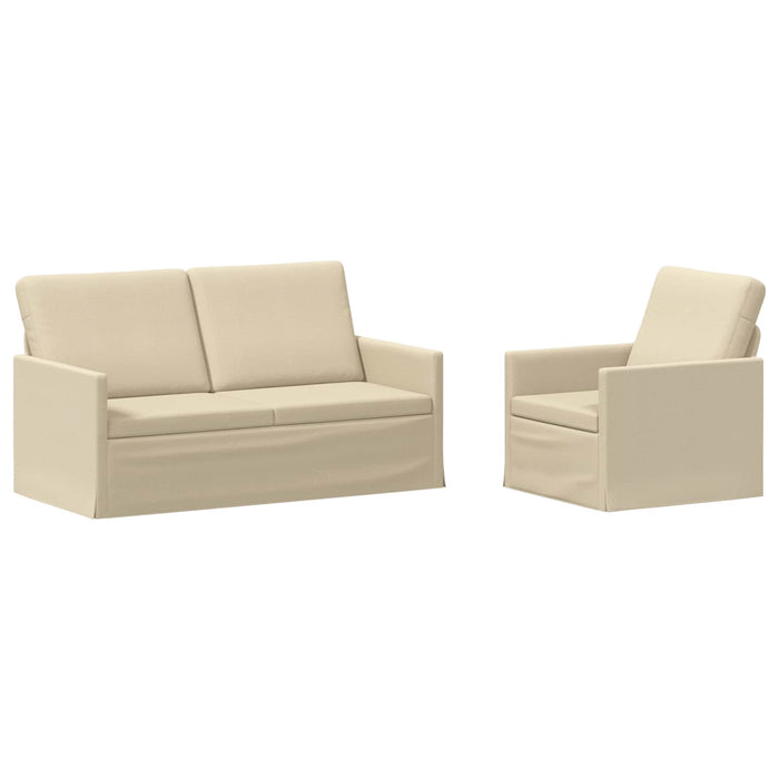 Set de canapea 2 pcs Crem Țesătură WALTI