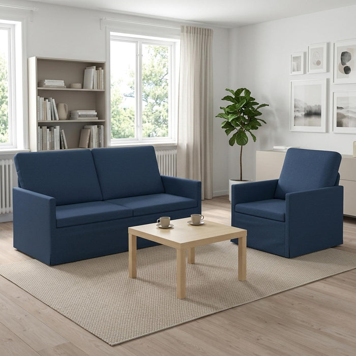 Set de canapea 2 pcs albastru Țesătură WALTI