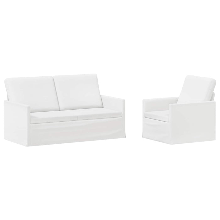 Set de canapea 2 pcs Alb Țesătură WALTI