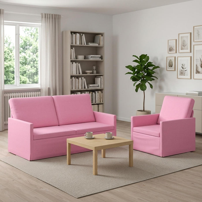 Set de canapea 2 pcs Roz Țesătură WALTI