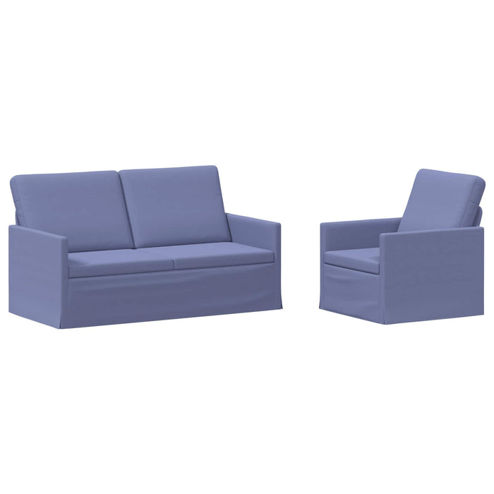 Set de canapea 2 pcs Albastru Jeans Țesătură WALTI