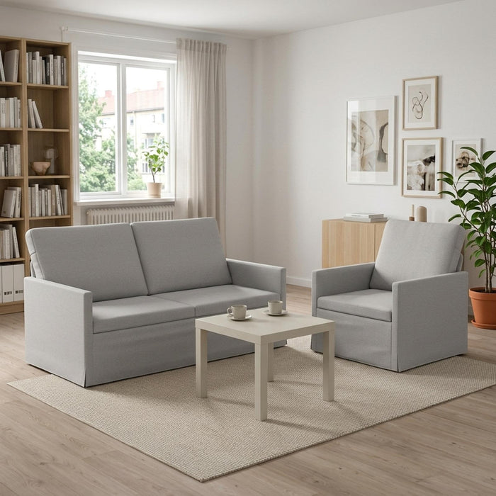 Set de canapea 2 pcs Gri nori Țesătură WALTI