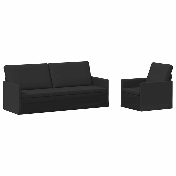 Set de canapea 2 pcs Negru Țesătură WALTI