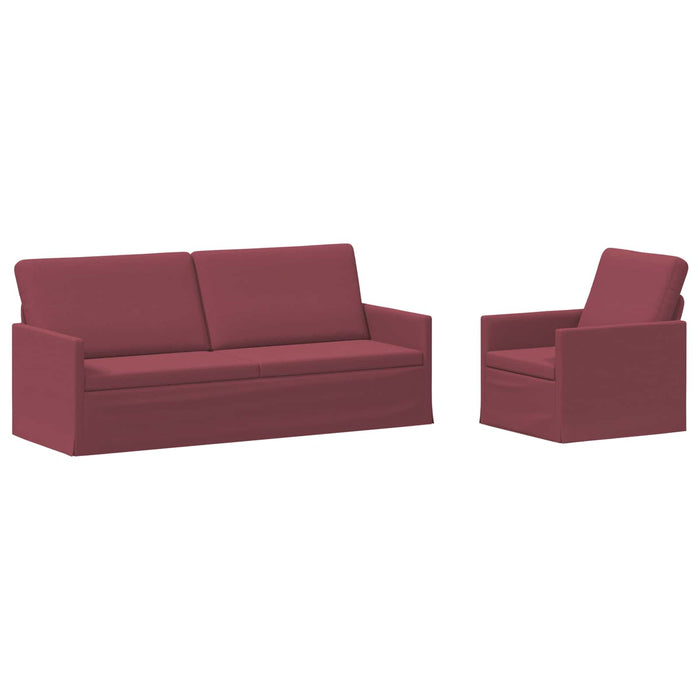 Set de canapea 2 pcs Roșu Vin Țesătură WALTI