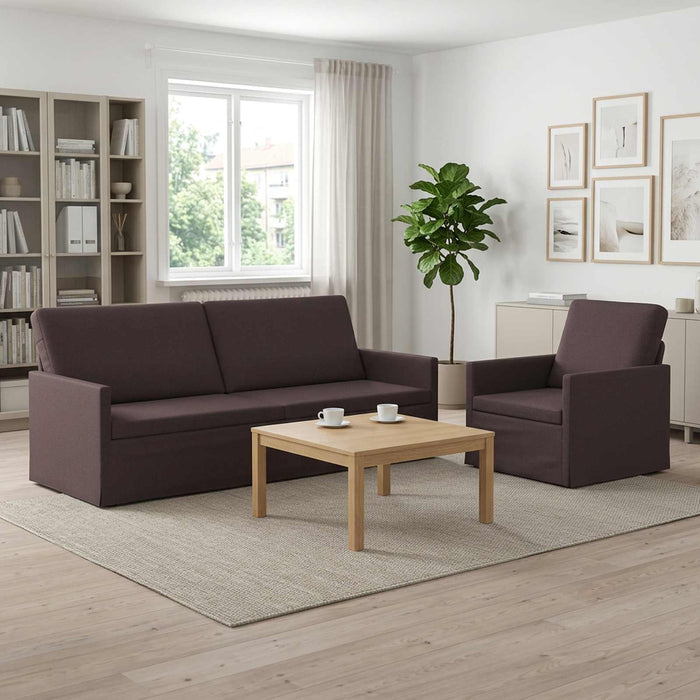 Set de canapea 2 pcs Maro închis Țesătură WALTI