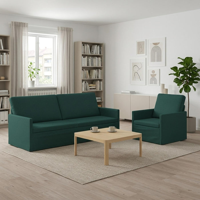 Set de canapea 2 pcs Verde închis Țesătură WALTI