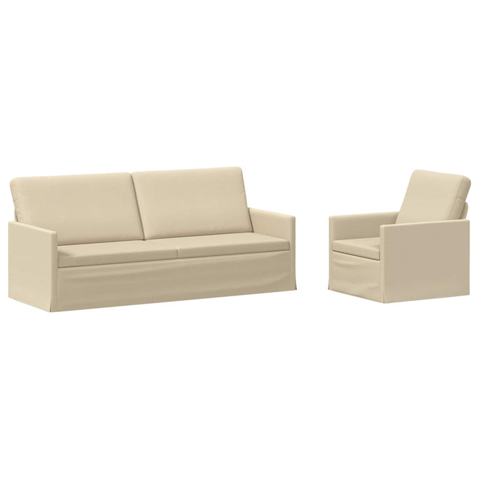 Set de canapea 2 pcs Crem Țesătură WALTI