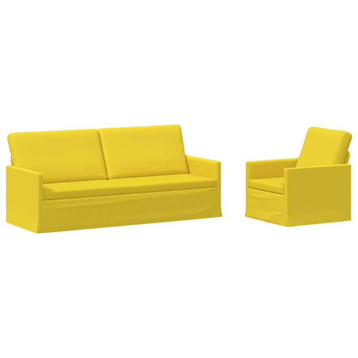 Set de canapea 2 pcs Galben Deschis Țesătură WALTI