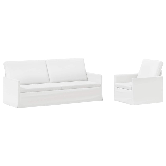 Set de canapea 2 pcs Alb Țesătură WALTI