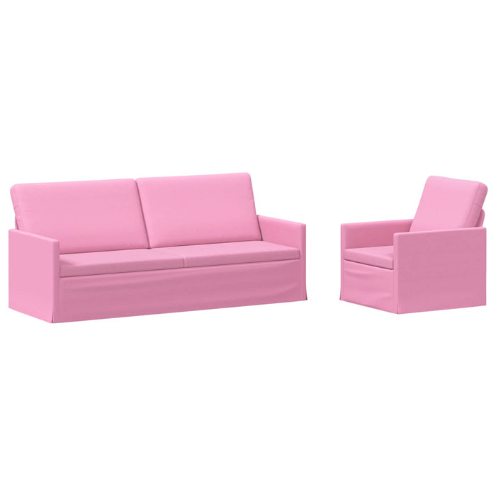 Set de canapea 2 pcs Roz Țesătură WALTI