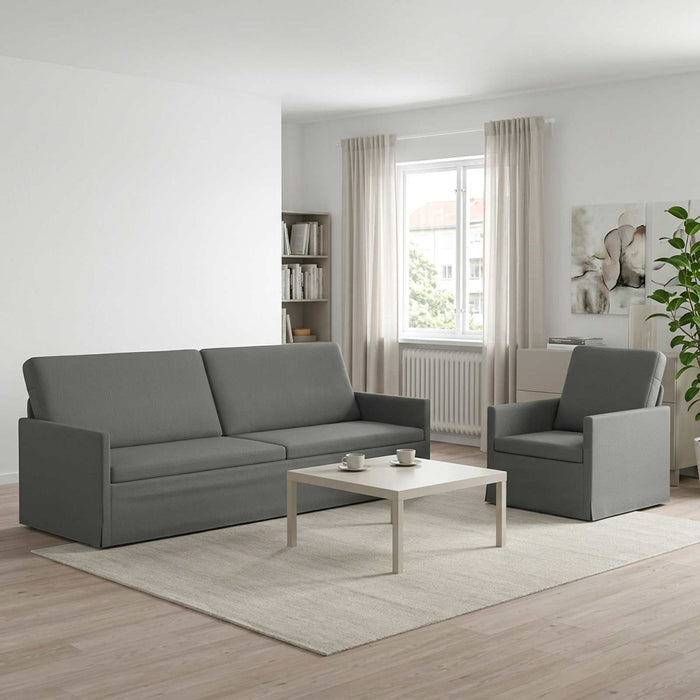 Set de canapea 2 pcs Gri închis Țesătură WALTI