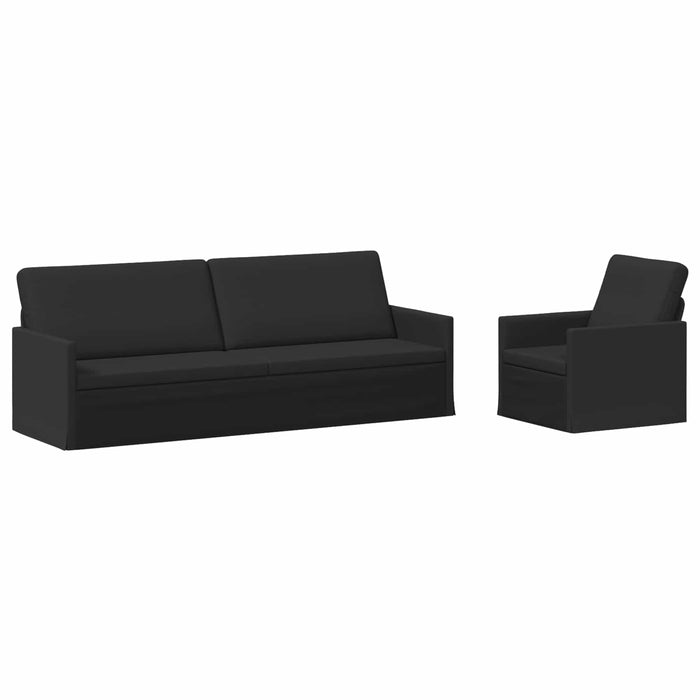 Set de canapea 2 pcs Negru Țesătură WALTI