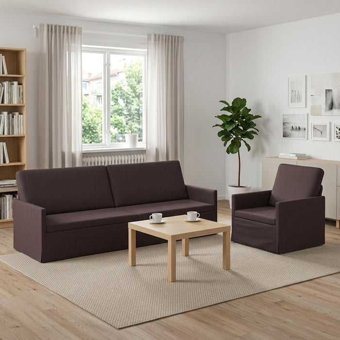Set de canapea 2 pcs Maro închis Țesătură WALTI