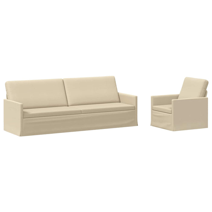 Set de canapea 2 pcs Crem Țesătură WALTI