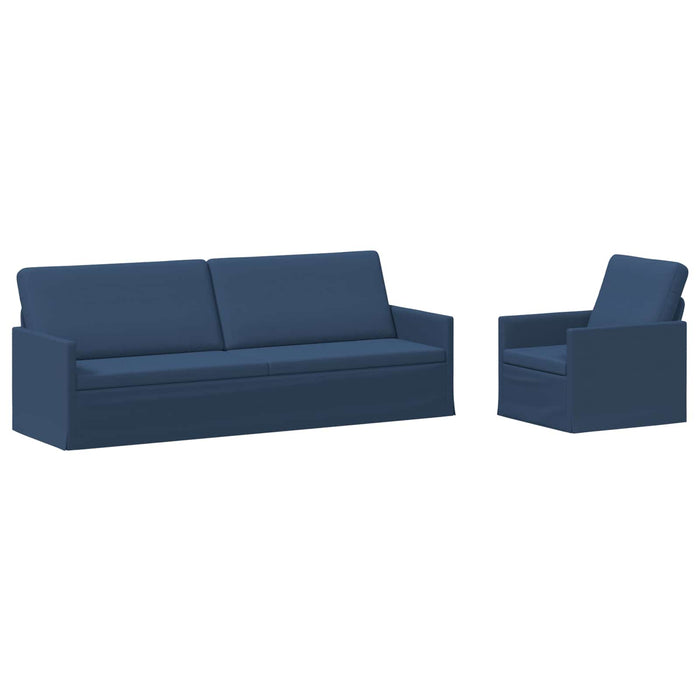 Set de canapea 2 pcs albastru Țesătură WALTI