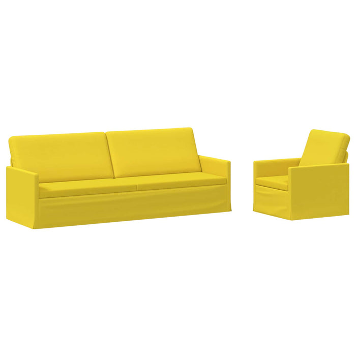 Set de canapea 2 pcs Galben Deschis Țesătură WALTI