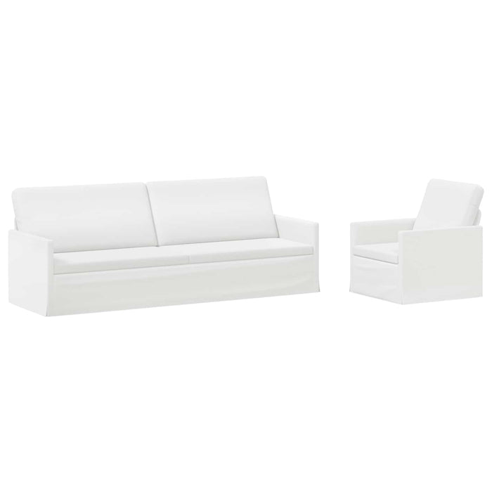 Set de canapea 2 pcs Alb Țesătură WALTI