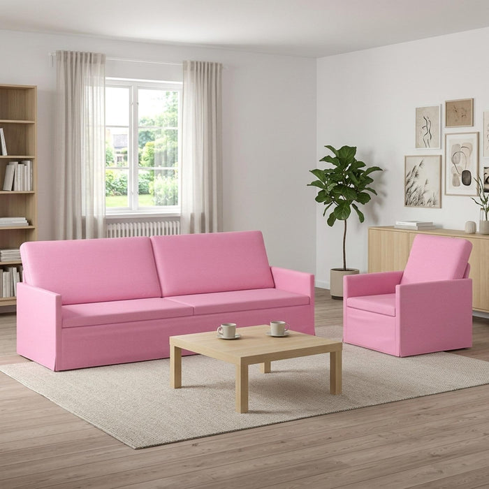 Set de canapea 2 pcs Roz Țesătură WALTI