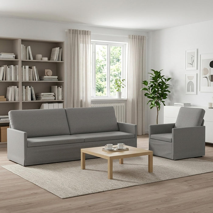 Set de canapea 2 pcs Gri nori Țesătură WALTI