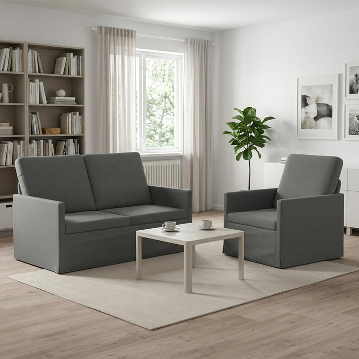 Set de canapea 2 pcs Gri închis Catifea WALTI