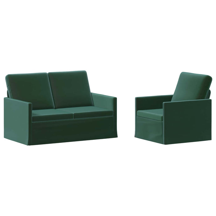 Set de canapea 2 pcs Verde închis Catifea WALTI