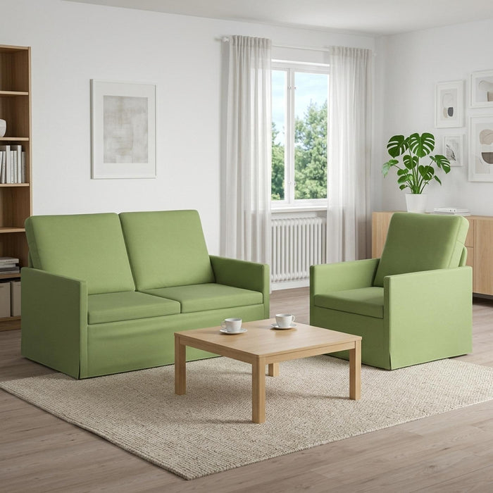 Set de canapea 2 pcs Verde deschis Catifea WALTI