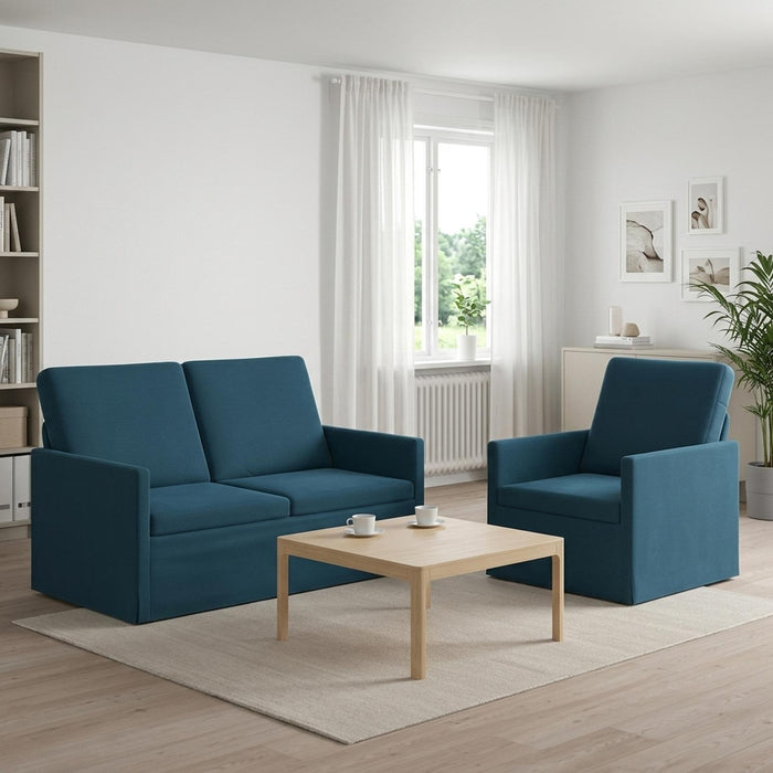 Set de canapea 2 pcs albastru Catifea WALTI