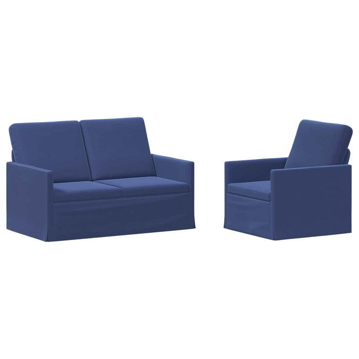 Set de canapea 2 pcs Albastru Poliție Catifea WALTI