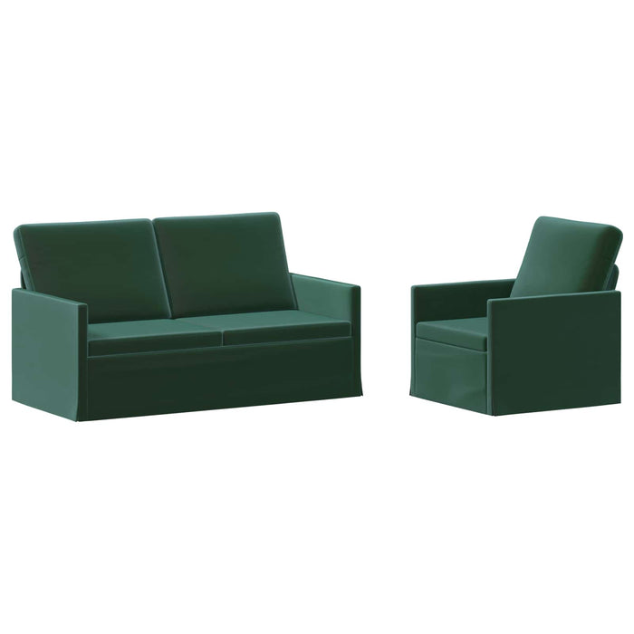 Set de canapea 2 pcs Verde închis Catifea WALTI