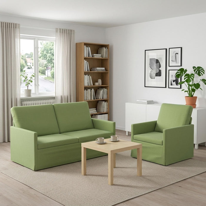 Set de canapea 2 pcs Verde deschis Catifea WALTI