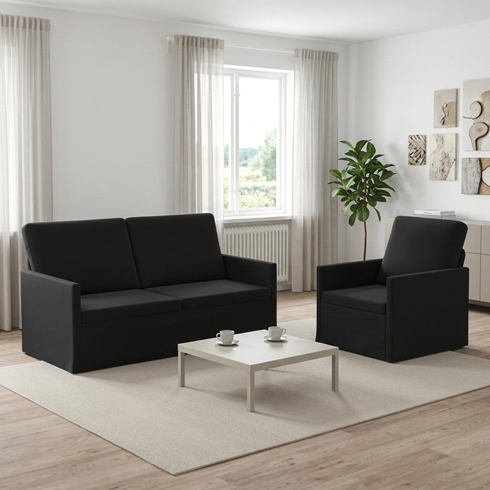 Set de canapea 2 pcs Negru Catifea WALTI