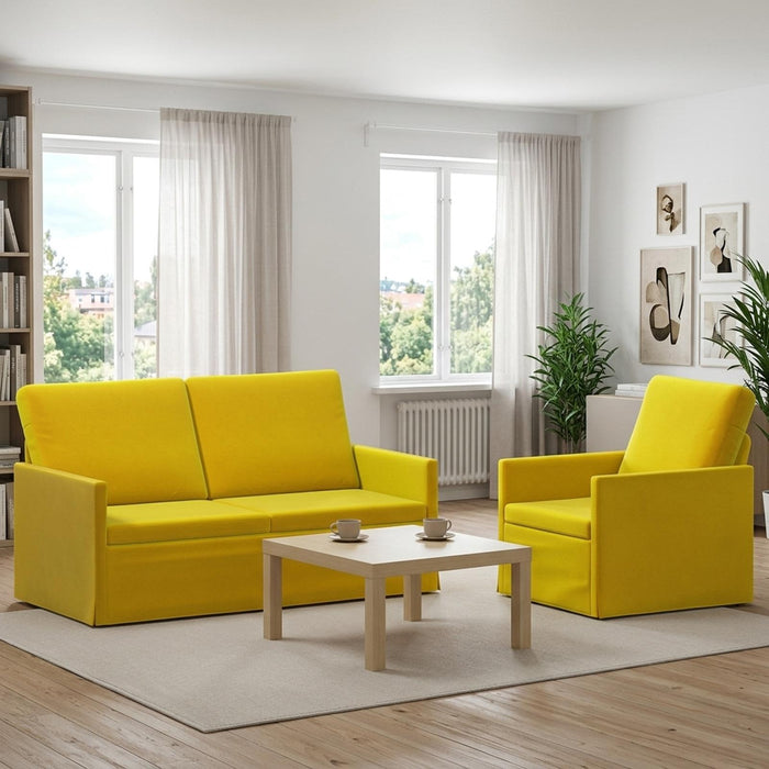 Set de canapea 2 pcs Galben Catifea WALTI