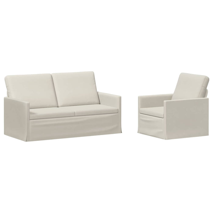 Set de canapea 2 pcs Crem Catifea WALTI