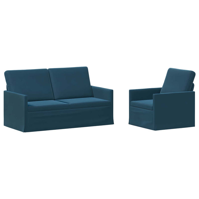 Set de canapea 2 pcs albastru Catifea WALTI