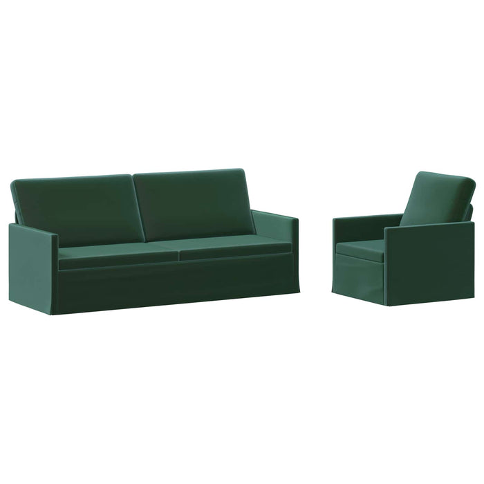 Set de canapea 2 pcs Verde închis Catifea WALTI