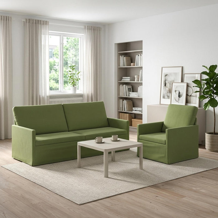 Set de canapea 2 pcs Verde deschis Catifea WALTI