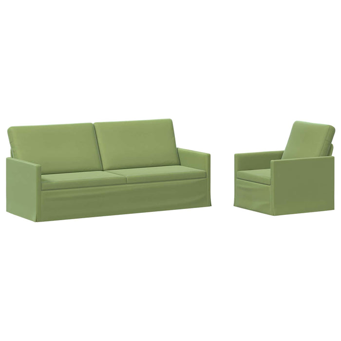 Set de canapea 2 pcs Verde deschis Catifea WALTI