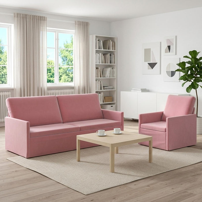 Set de canapea 2 pcs Roz Catifea WALTI