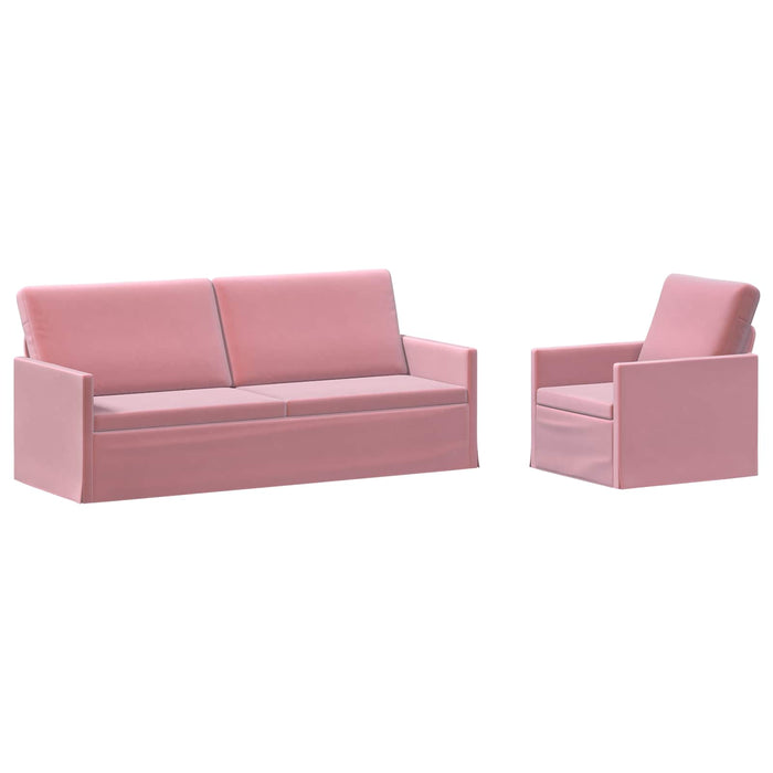 Set de canapea 2 pcs Roz Catifea WALTI