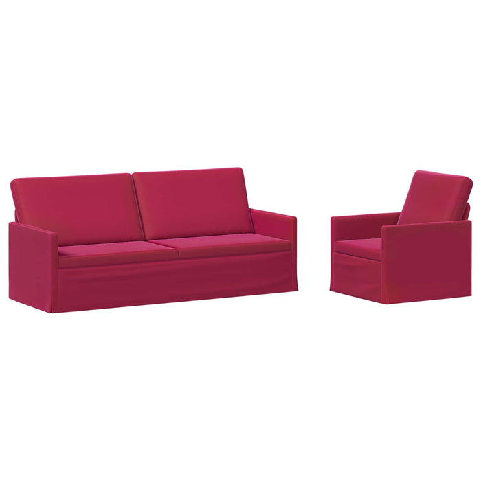 Set de canapea 2 pcs Roșu Vin Catifea WALTI