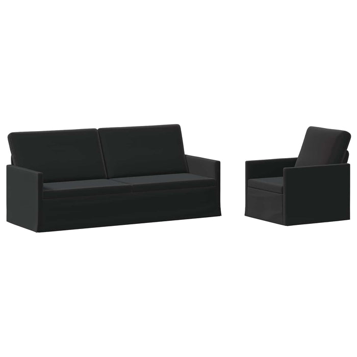 Set de canapea 2 pcs Negru Catifea WALTI
