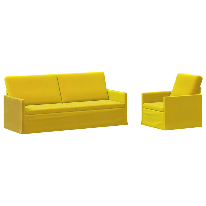 Set de canapea 2 pcs Galben Catifea WALTI