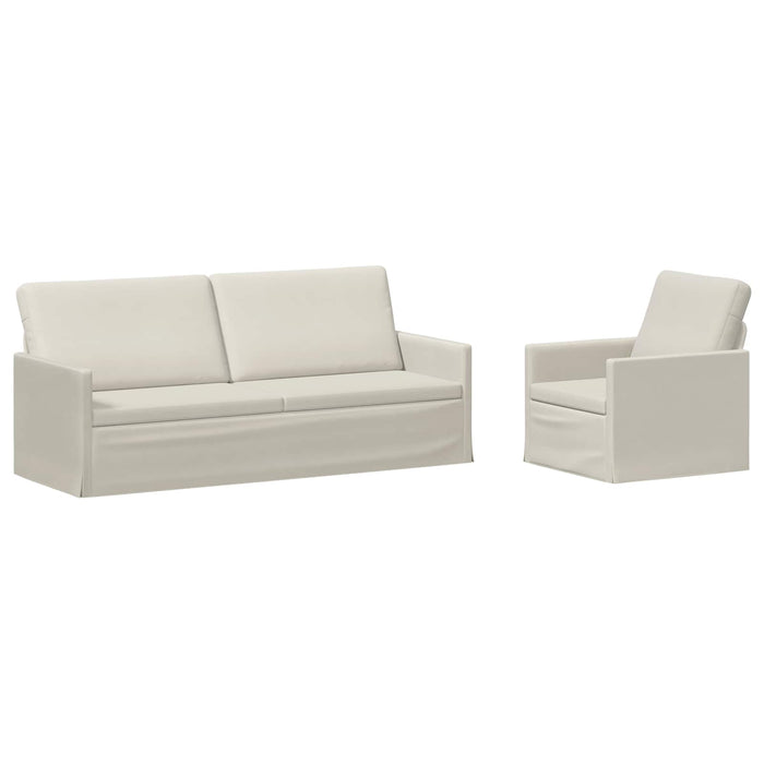 Set de canapea 2 pcs Crem Catifea WALTI