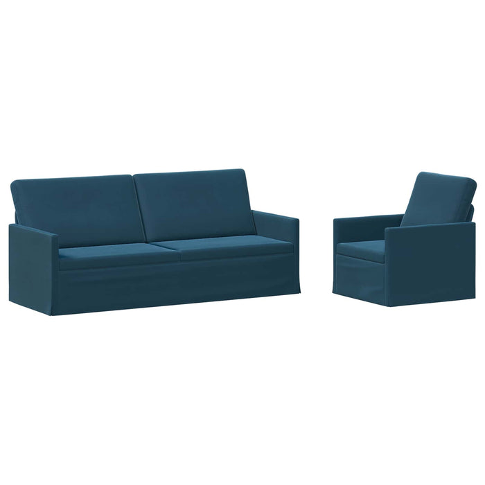 Set de canapea 2 pcs albastru Catifea WALTI