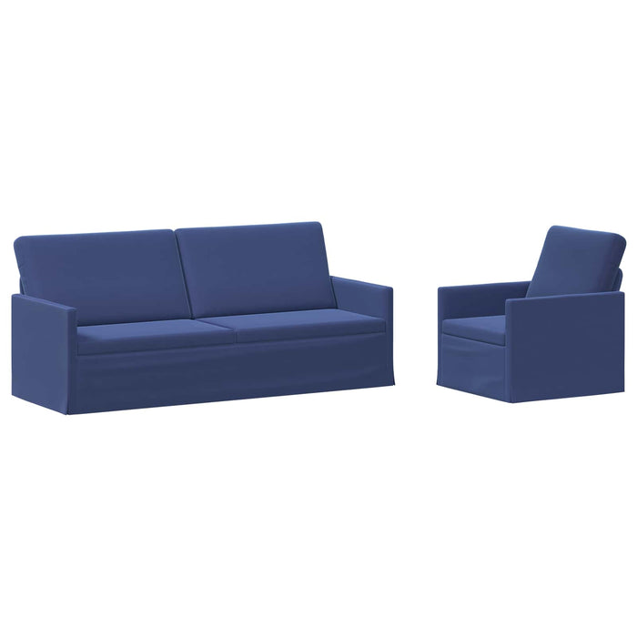 Set de canapea 2 pcs Albastru Poliție Catifea WALTI