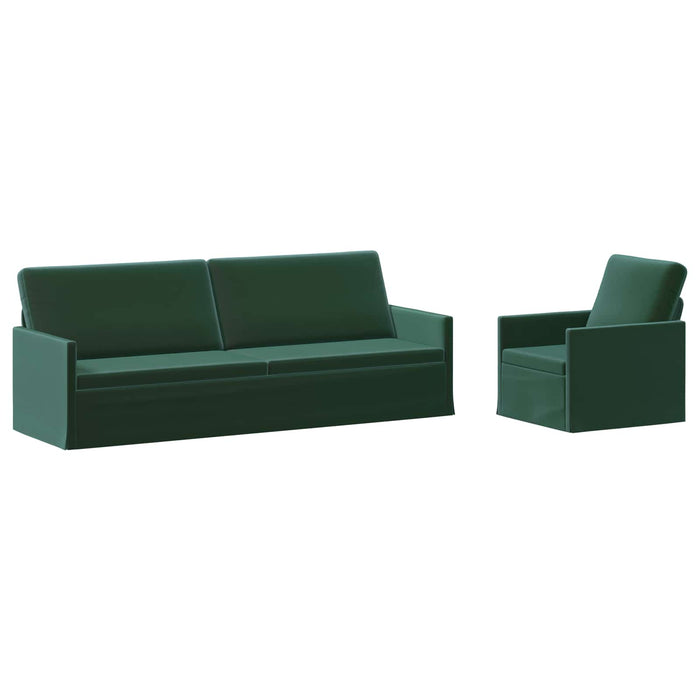Set de canapea 2 pcs Verde închis Catifea WALTI