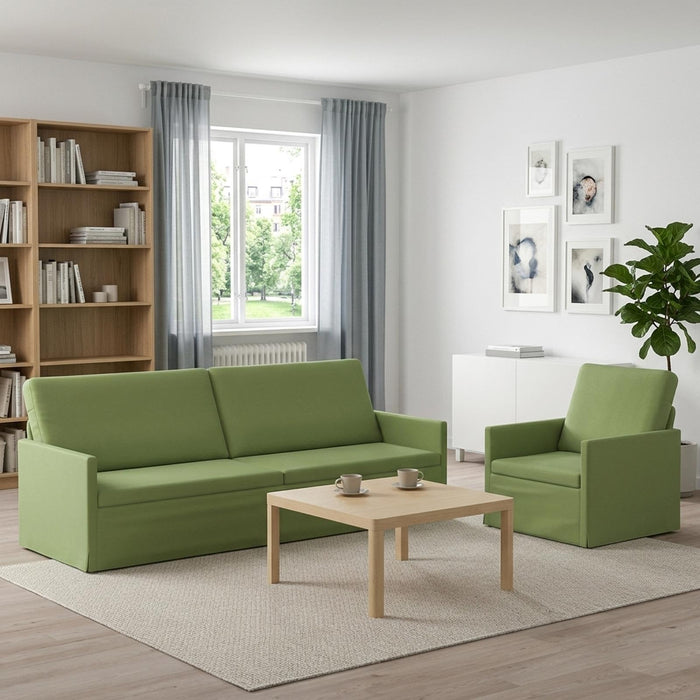 Set de canapea 2 pcs Verde deschis Catifea WALTI